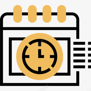 日历交付56黄色阴影图标图标