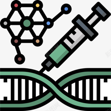 Dna结构遗传学与生物工程3线性颜色图标图标