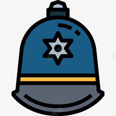 波浪线头盔警察7线颜色图标图标