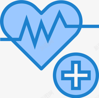 心率健康护理27蓝色图标图标