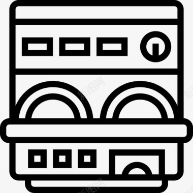 洗衣机家用电器10台线性图标图标