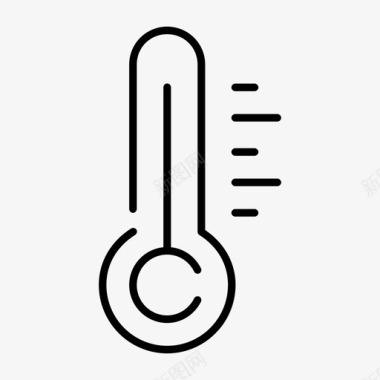 水银柱温度计摄氏度度数图标图标