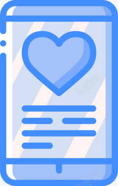 智能手机情人节4蓝色图标图标