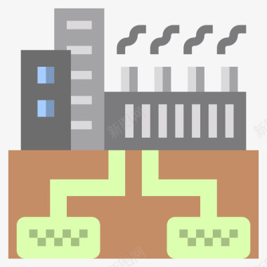 地热清洗地热可持续能源25平坦图标图标
