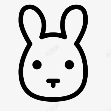 兔子棉尾巴复活节图标图标