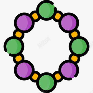 珠子mardigras14线性颜色图标图标