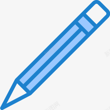 铅笔学校51蓝色图标图标