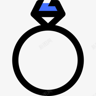 结婚戒指爱情85蓝色图标图标