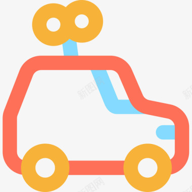 汽车玩具婴儿淋浴11线性颜色图标图标