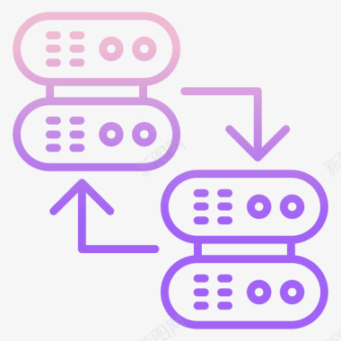 手机软件数据数据库网站服务器和主机6轮廓渐变图标图标