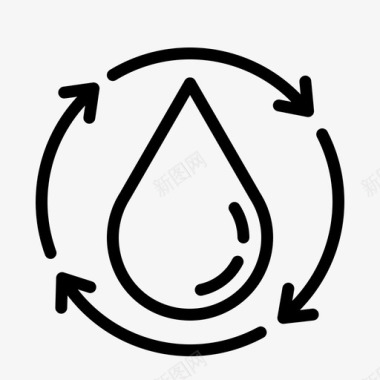 循环水节约用水水蒸馏图标图标