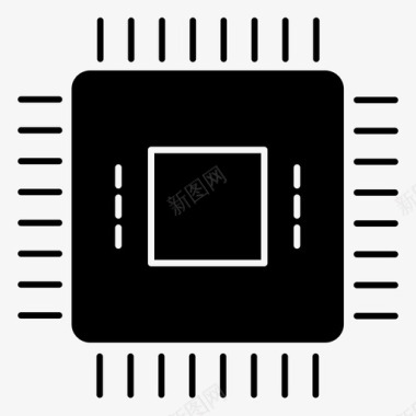 镂空雕刻cpu电子雕刻实心图标图标