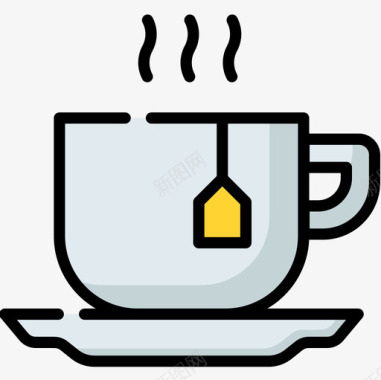 茶壶茶杯素材茶杯24小时自由活动线性颜色图标图标