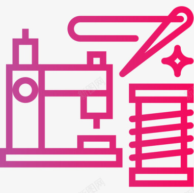 缝纫裁剪缝纫缝纫43渐变图标图标
