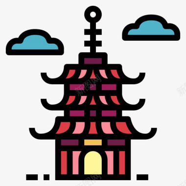 宝塔日本41线颜色图标图标