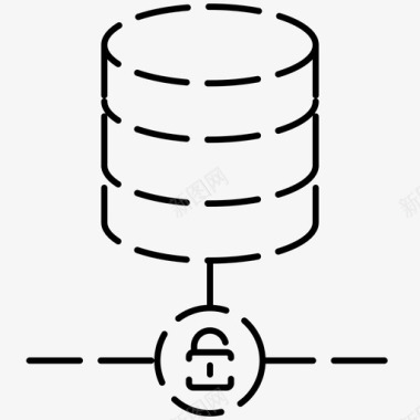 网络图标免抠png图片锁定数据库安全网络托管虚线图标图标