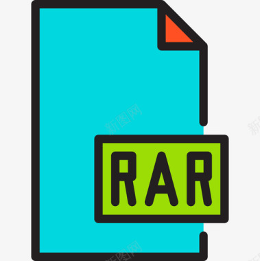Rar文件和文件夹11线性颜色图标图标