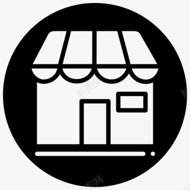 购物中心商店购物和电子商务2黑色填充图标图标