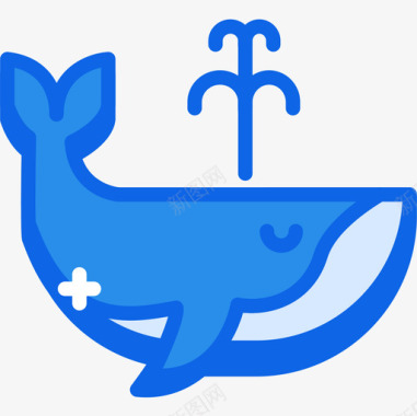 鲸鱼海边4蓝色图标图标