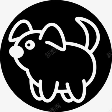 黑色狗狗宠物图标图标