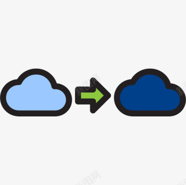 3d数据传输数据库和云3线颜色图标图标