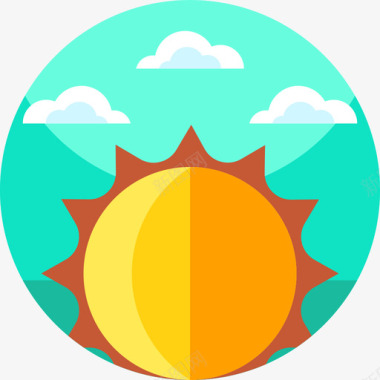 太阳光束太阳天气205平坦图标图标