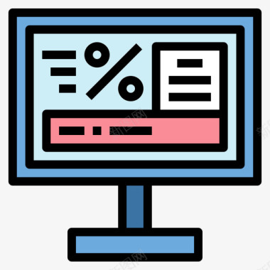 主机电脑电脑广告34线性颜色图标图标