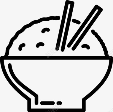 米饭食品和饮料5直系图标图标