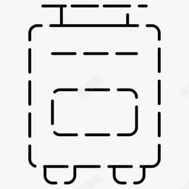 粉色行李箱行李箱航空虚线图标图标