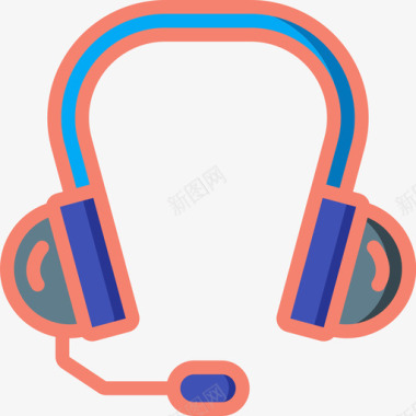 耳机运动型13线性颜色图标图标
