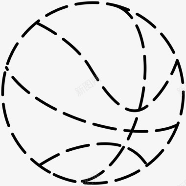 球球免抠素材球篮球体育虚线图标图标