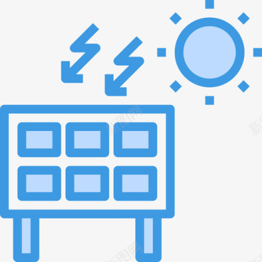 太阳能电池板工业16蓝色图标图标