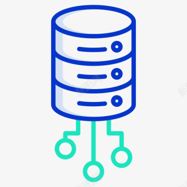 网站代码数据库网站服务器和主机5轮廓颜色图标图标