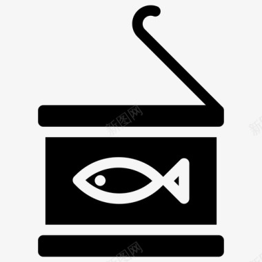 即食腌制海鲜鱼罐头罐头食品鱼容器图标图标