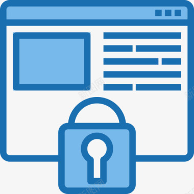 网站互联网安全42蓝色图标图标