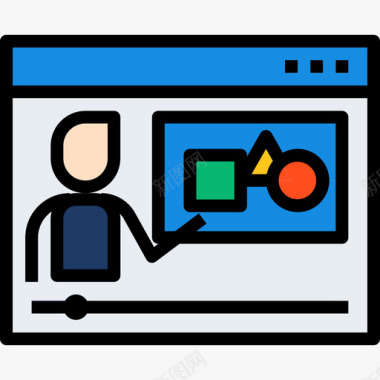 视频教程elearning17线性颜色图标图标