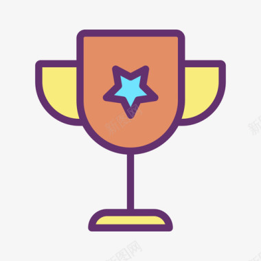 优惠卷线性图标奖杯教育195线性颜色图标图标