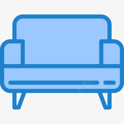 蓝色沙发和茶几沙发家具和家居26蓝色图标高清图片
