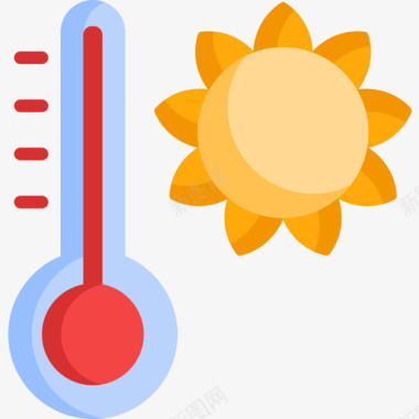 天气页面炎热天气196平坦图标图标