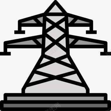 电塔重电工业3线色图标图标