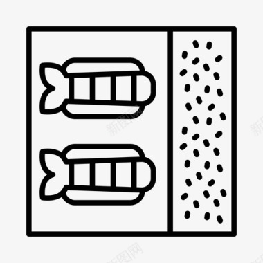 韩式日式生鱼片盒烹饪餐饮图标图标