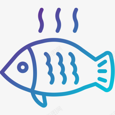 鱼餐厅系列梯度图标图标