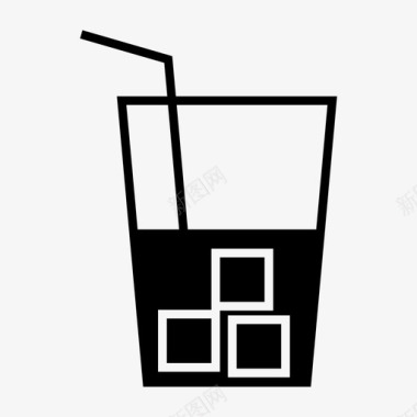 冰饮料饮料玻璃杯图标图标
