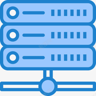 服务器计算机硬件15蓝色图标图标