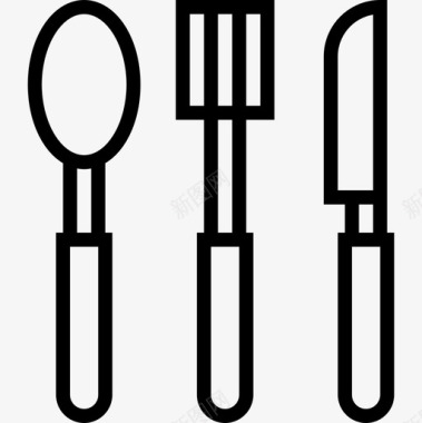餐具厨房工具17线状图标图标