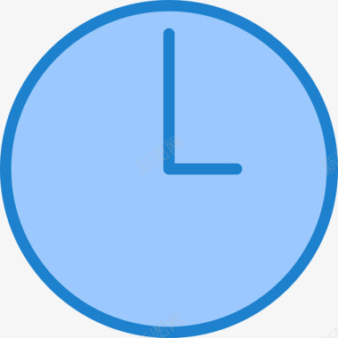 时钟必需品波顿6蓝色图标图标