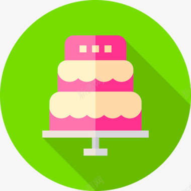 免抠素材婚礼蛋糕面包房88扁平图标图标