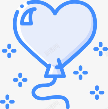 气球情人节4蓝色图标图标