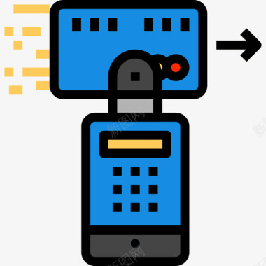 信用卡通讯连接5线性彩色图标图标