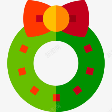绿色圣诞花环花环圣诞144扁平图标图标
